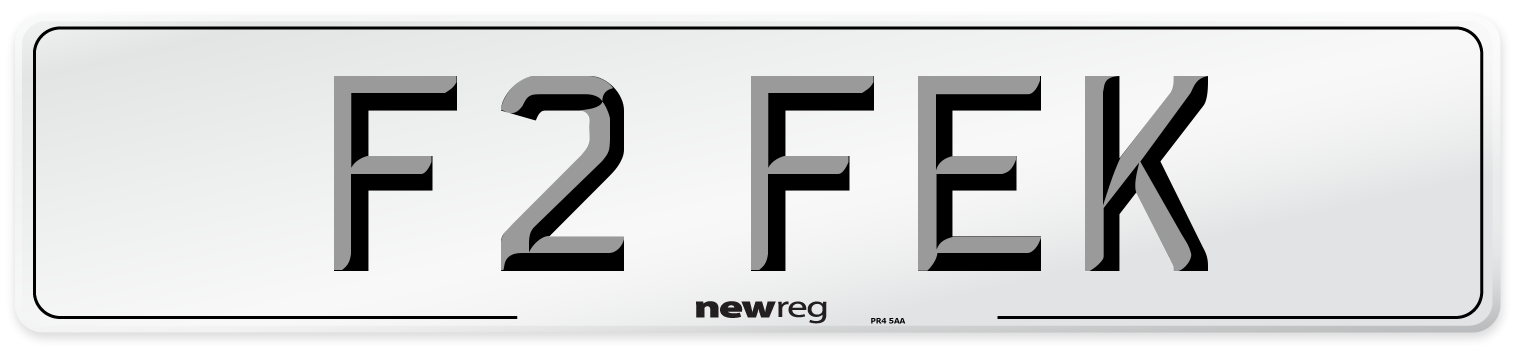 F2 FEK Number Plate from New Reg